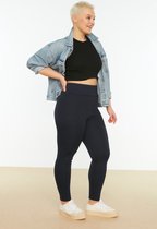 Trendyol Lang Hoge taille Dun Marineblauwe gebreide Consolidator-legging met hoge taille TBBSS22TA0022