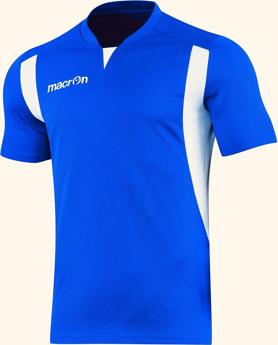 Macron Alioth Shirt Korte Mouw Heren - Royal / Wit | Maat: XL
