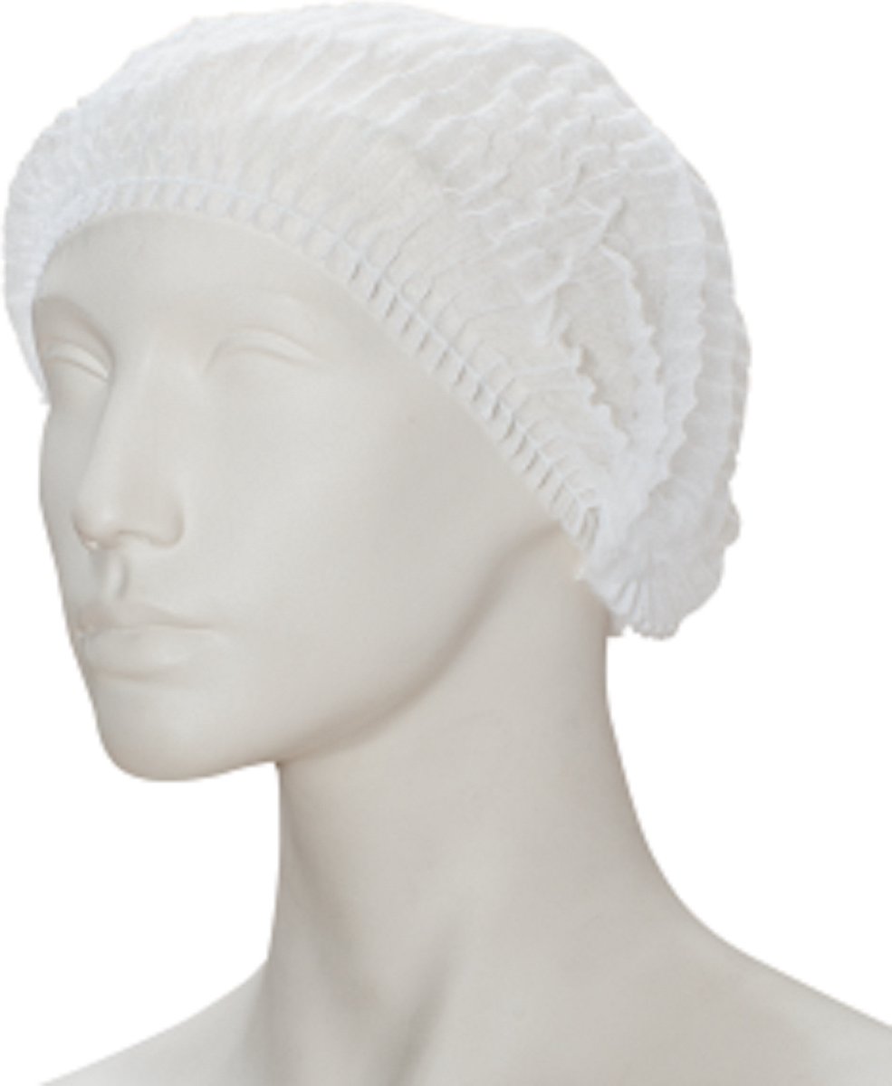 Baret non woven wokkel wit 52 cm