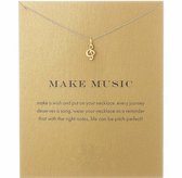 Akyol - Muziek Ketting - Make music- Muziek collier - cadeau voor de leraar - lerares - Muziek - Instrument - cadeau voor muziek leraar - conservatorium - muziek ketting - ketting met noot - Leuk kado voor iemand die van muziek houd