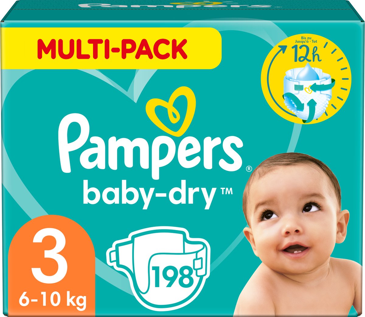 Pampers Baby-Dry Luiers - Maat 3 (6-10 kg) - 198 stuks - Multi-Pack - Pampers
