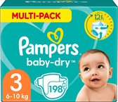 Pampers Baby-Dry Taille 3 x198 Langes - Pack 1 Mois