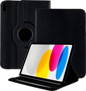 iPad 2022 hoes (10.9 inch) - iPad 10e generatie hoesje - draaibaar bookcase - Zwart - BixB