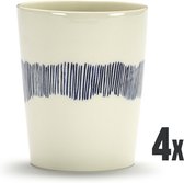 Serax Ottolenghi 33cl Tea Cup White/ swirl-stripes blue - 4 stuks - B8921019B