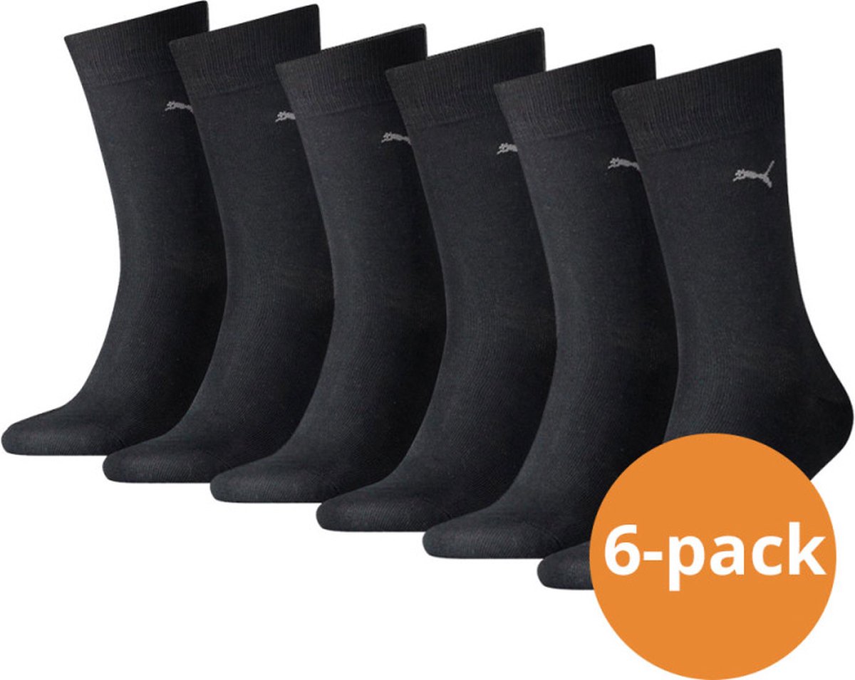 Puma Herensokken Classic 6 paar heren sokken Zwart