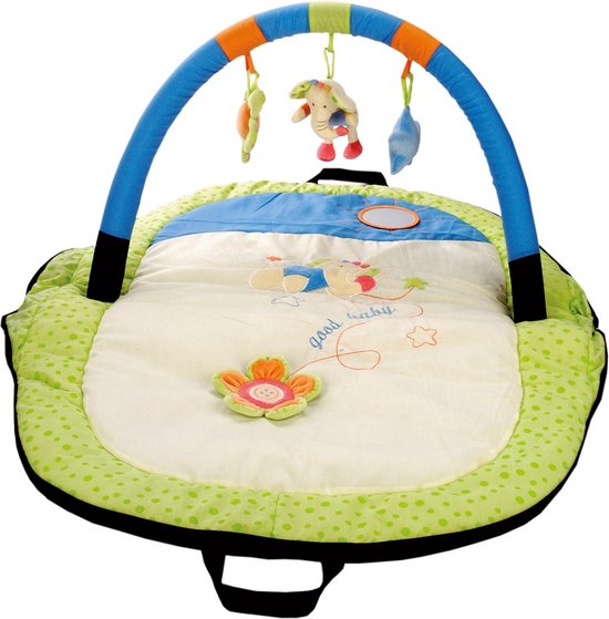 Tapis de jeu de voyage avec vélo d'appartement : éléphant