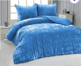 velvet couture dekbedovertrek- 200x200/220- Crushed VelVet- Blauw