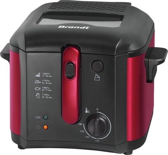 Brandt FRI25R friteuse Enkel 2,5 l 1600 W Frituurpan Zwart, Rood