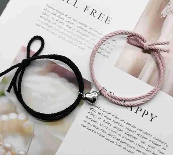 Akyol - koppel armband - armband met magneet - vriendschapsarmband - vriendschap - valentijn - valentijnscadeau - cadeau voor hem en haar - magneet armband - armband voor 2 - valentijnsdag