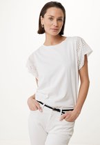 Top With Broidery Sleeves Dames - Off White - Maat S