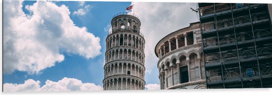 Dibond - Toren van Pisa - Italië - 120x40 cm Foto op Aluminium (Met Ophangsysteem)