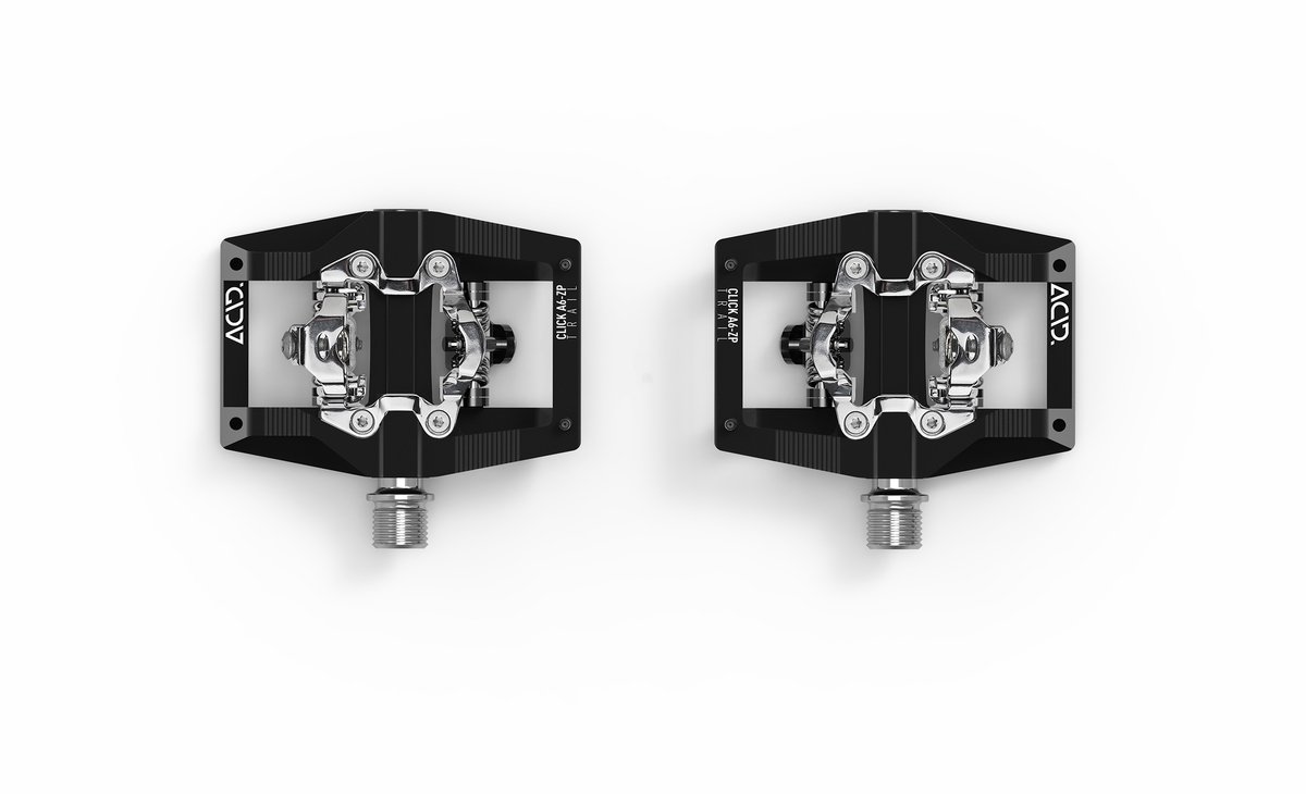 ACID Pedalen KLIK A6-ZP - SPD-compatibel - CNC-afgewerkt - Aluminium - L95xB70xH32 mm - Zwart