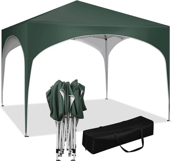 Wiltec Pop Up Paviljoen Opvouwbaar Tuinpaviljoen Met Wielen One Push Tent In Wit 3 X M 1013311424