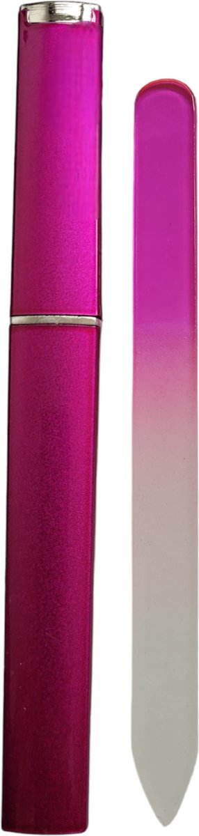Glazen Nagelvijl Donker roze - 1 Stuk - Glasvijl met opbergdoosje - Manicure – oDaani
