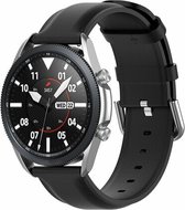 By Qubix - 20mm - Garmin Approach S12 - S40 - S42 - Classic leren bandje - Zwart - Garmin bandje