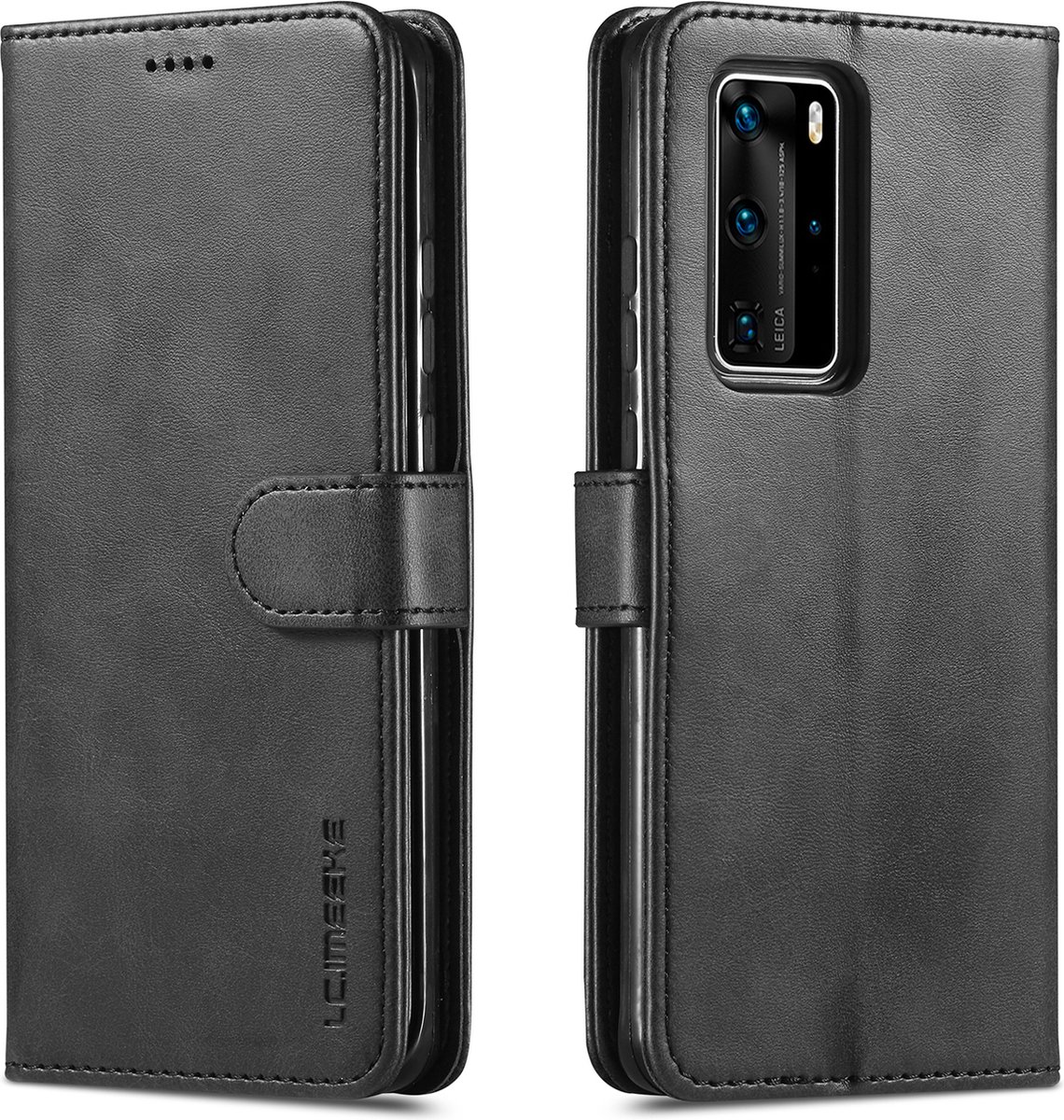 Bookcase Geschikt voor Huawei P40 - Zwart - Pasjeshouder - Portemonnee Hoesje