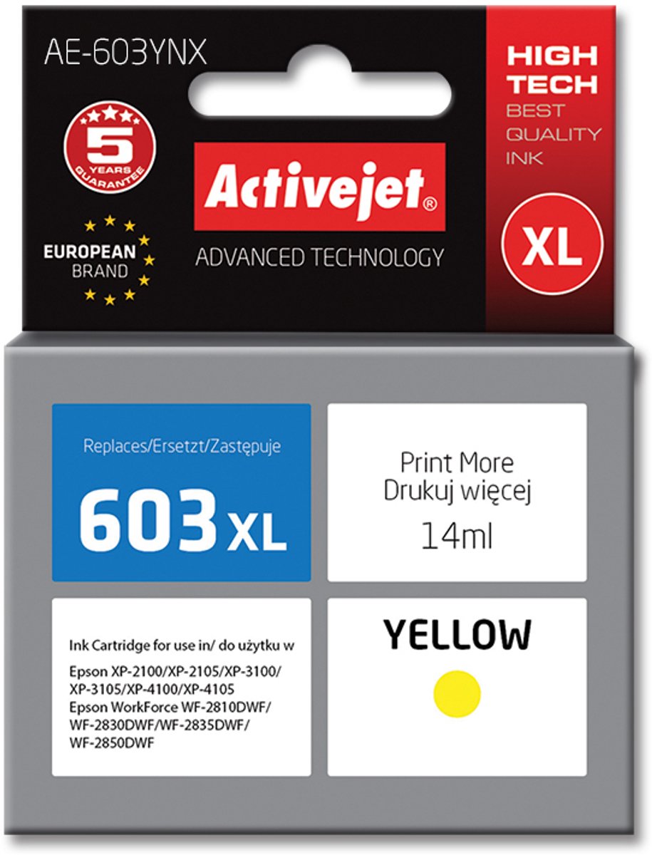 Originele inkt cartridge Activejet AE-603YNX Geel
