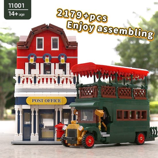 brickparts.nl - MOULD KING - 11001 - The Post Office With Led Parts - is compatibel met het bekende merk.
