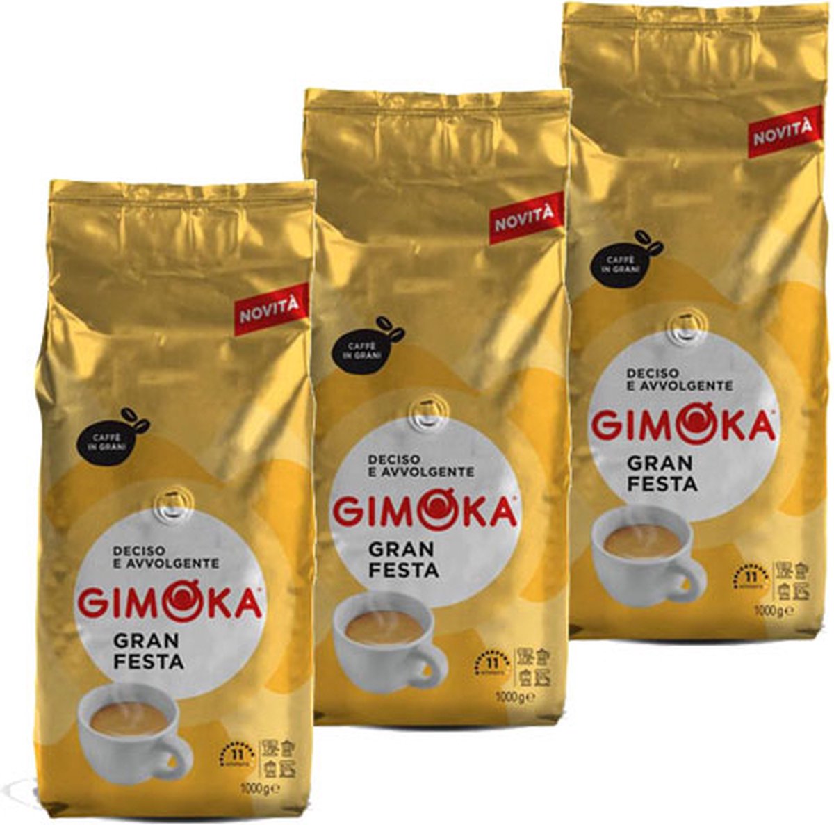 Gimoka Gran Festa - koffiebonen - 3 x 1 kilo
