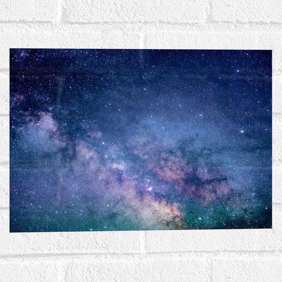 Muursticker - Donker- en Lichtblauwe Galaxy Lucht - 40x30 cm Foto op Muursticker