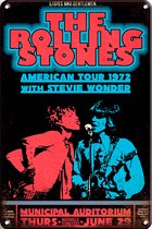 Signs-USA - Concert Sign - metaal - Rolling Stones & Stevie Wonder 1972 - 20x30 cm