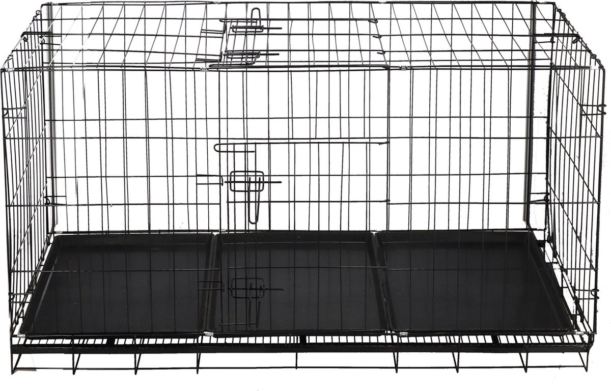Springos Hondenbench - Bench - Hond / Kat - 130 x 60 x 70 cm - Zwart