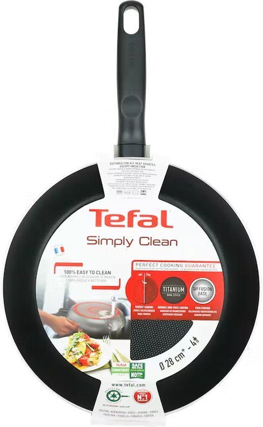 Poêle à frire Tefal - Revêtement antiadhésif en titane - pour cuisson gaz,  électrique... | bol.com
