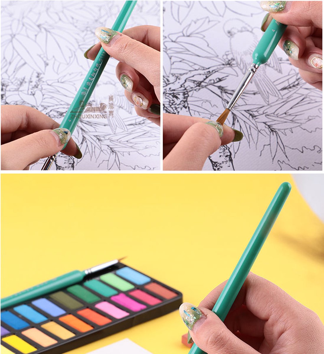 Ensemble De Pinceaux Pour Enfants FDIT - 10 Pièces En Nylon Pour Dessin