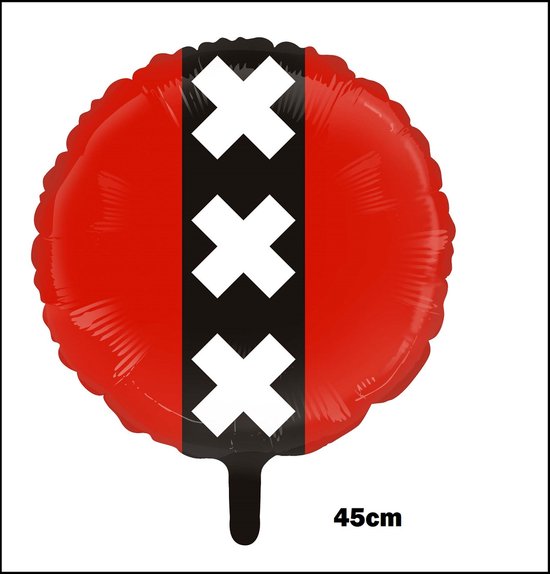 Folieballon Amsterdam (45 cm) Niet opgeblazen geleverd Thema feest