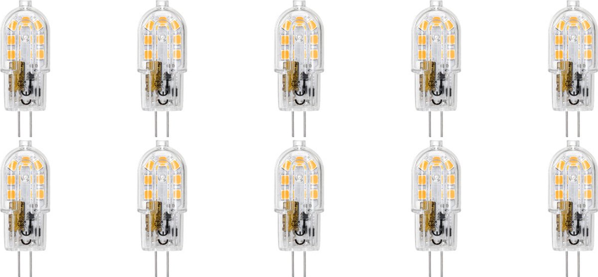 LED Lamp 10 Pack - Velvalux - G4 Fitting - Dimbaar - 2W - Warm Wit 3000K - Transparant | Vervangt 20W