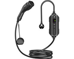 EVbee Flexcharger - Schuko naar (EV)Type 2 - info scherm - laadtijd indicatie