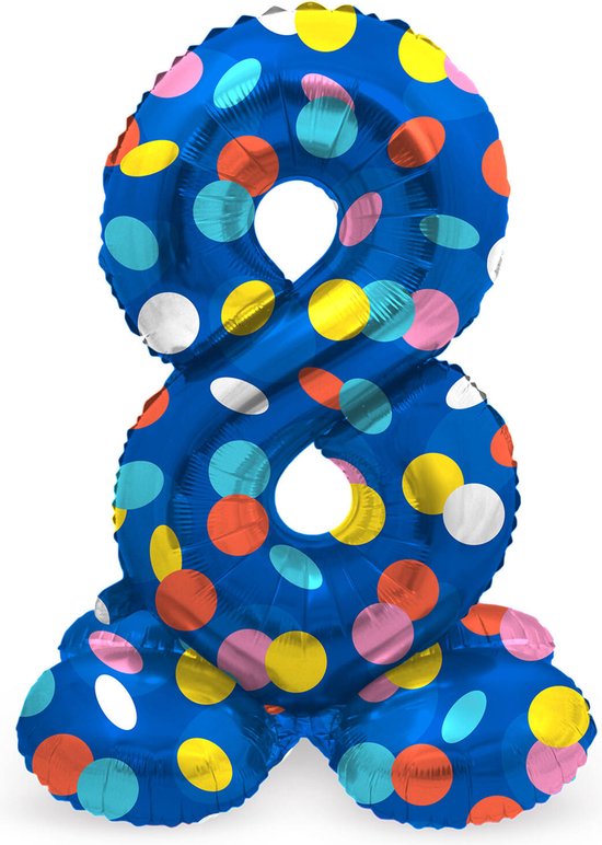 Palloncino Numero 7 Folat 72 Cm – Alluminio Multicolore A Pois, Per Compleanni E Feste, Senza Elio - 4