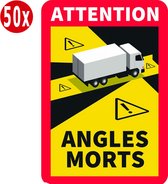 Dode hoek sticker - Frankrijk - vrachtwagen - camper (50x) | Angles morts sticker | Voordeelset