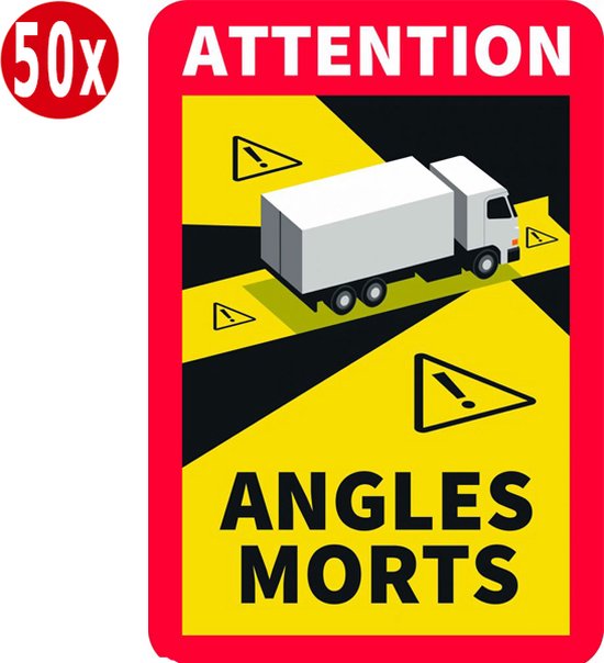 autobús, 3 unidades Pegatinas de Attention Angles Morts de 25 x 17 cm para vehíc autobús, 3 unidades Pegatinas de Attention Angles Morts de 25 x 17 cm para vehíc