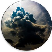 Dibond Muurcirkel - Donkere Wolken voor de Zon - 30x30 cm Foto op Aluminium Muurcirkel (met ophangsysteem)
