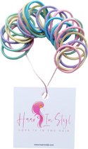 Cheveux in Style Élastique à cheveux Masia Pastel Mix - 30 petits élastiques - accessoires pour cheveux bébé fille