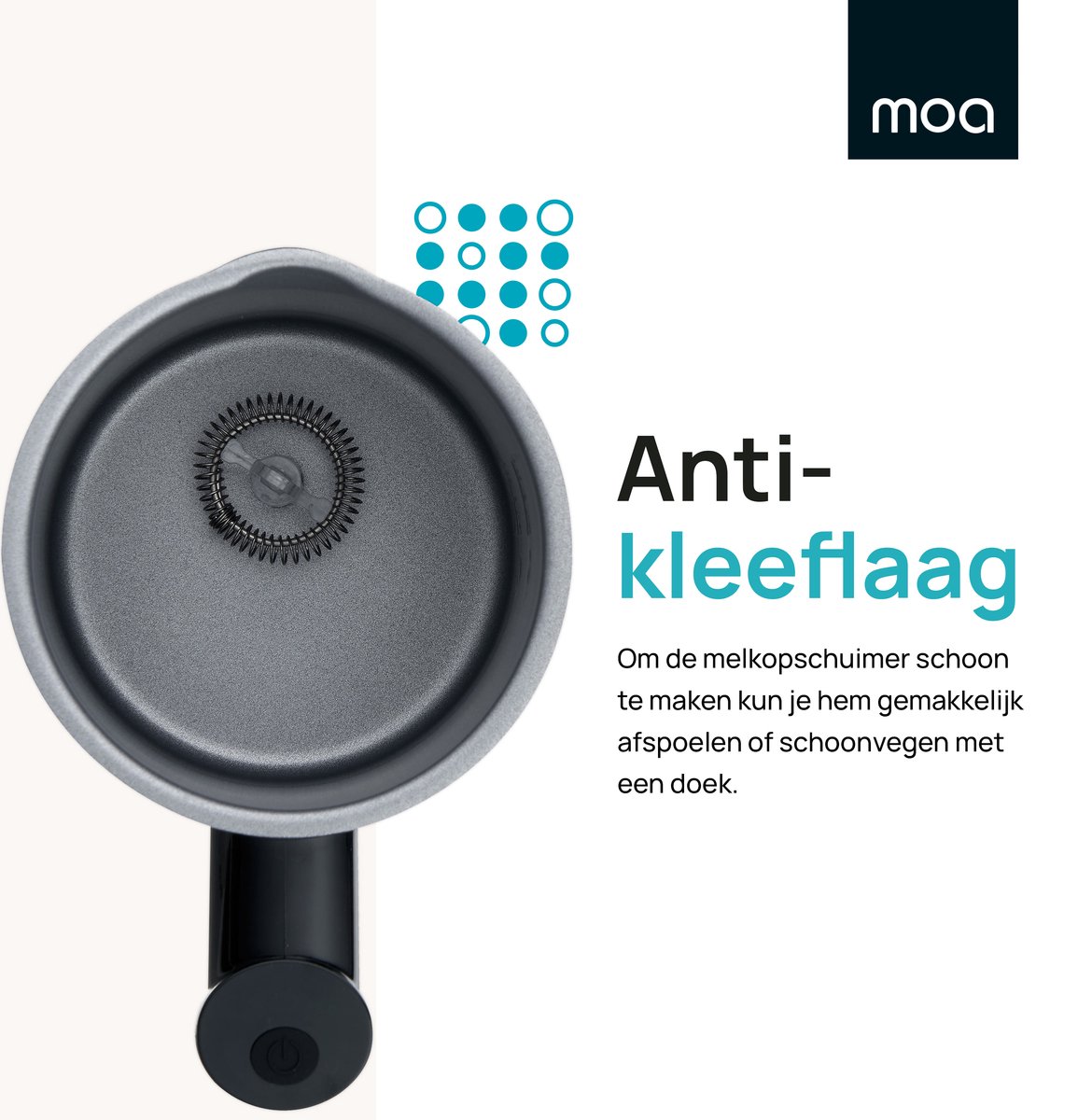 MOA Elektrische Melkopschuimer - 3-in-1 - Handige Melkschuimer - 330 ML - Voor Cappuccino - Melkklopper - Zwart — cadeau in Kookcadeaus - foto 3