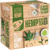 3 x Astra Hemp Green Thee 25mg Hemp Oil (Box of 20 Pyramid Teabags)