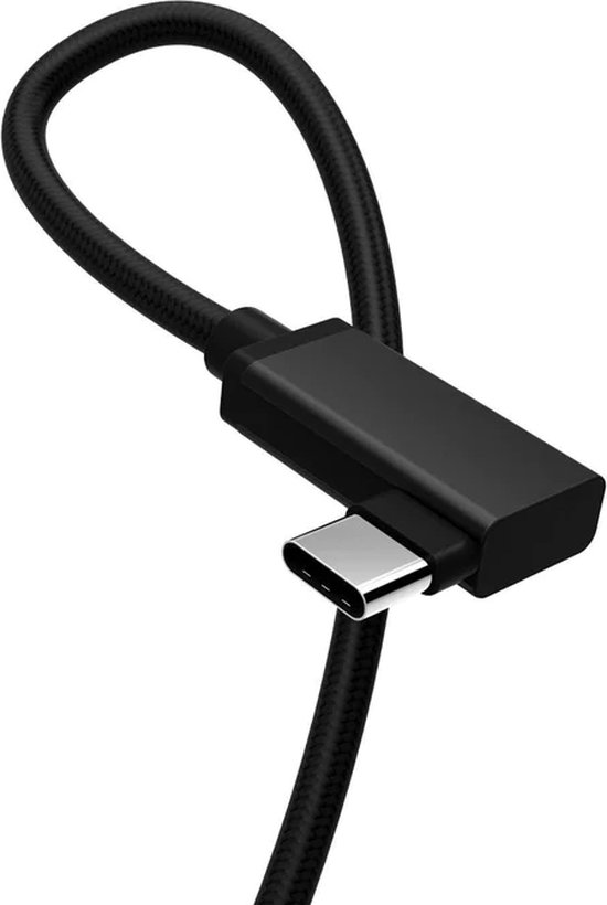BeMatik - Câble USB A 2.0 coudé vers USB C coudé 1m tressé