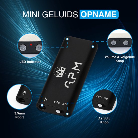 G.P.M Mini Afluisterapparaat Afluisterapparatuur Voice recorder