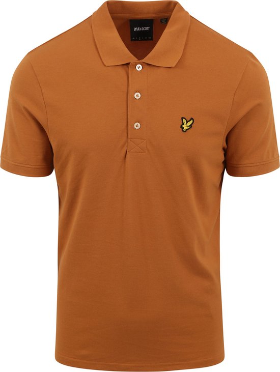 Lyle and Scott - Polo Uni Oranje - Regular-fit - Polo Homme Taille M