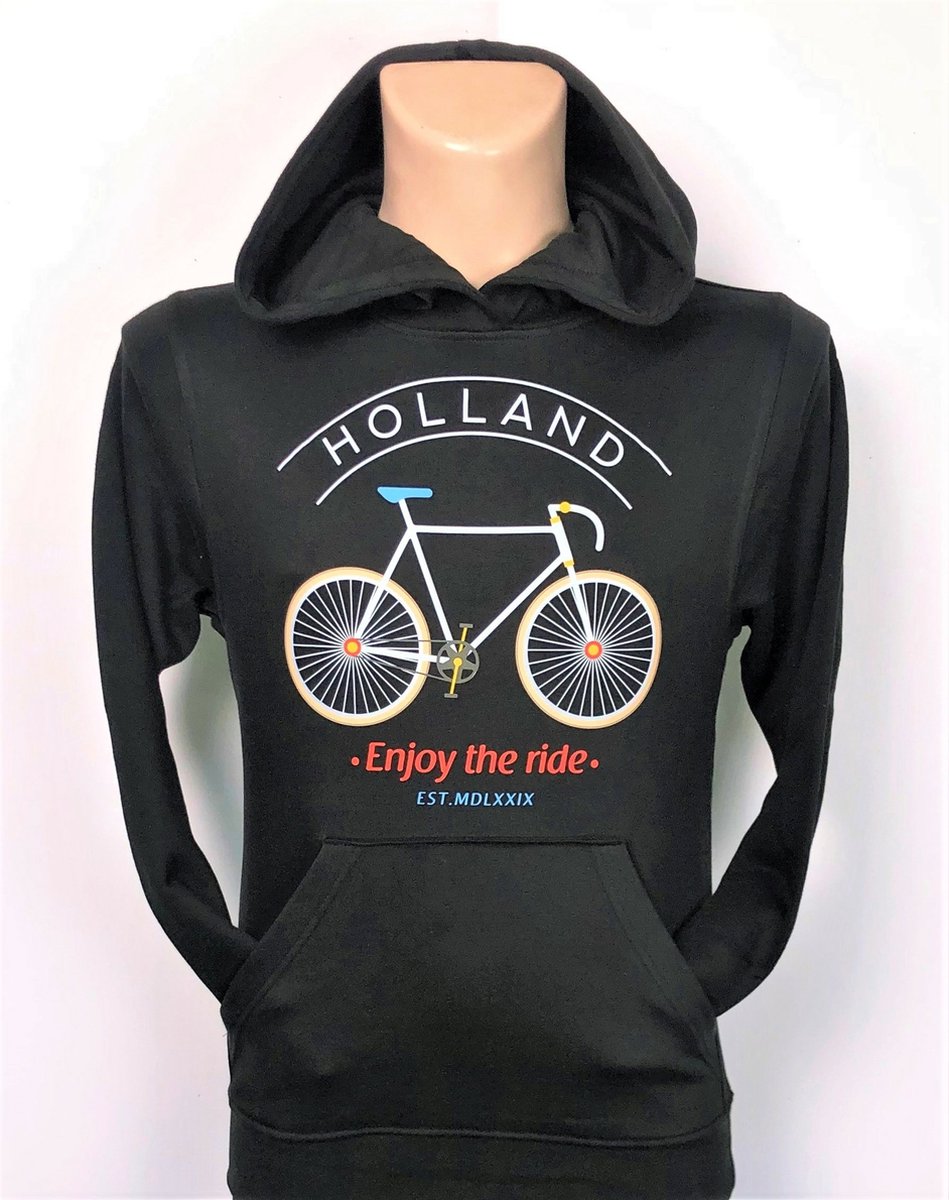 Hoodie Holland enjoy the ride zwart | Maat M