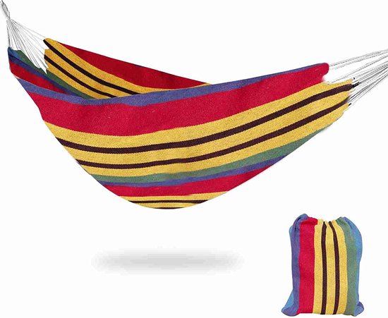Casa.pro Katoenen hangmat 200-220x150 cm tot 200 kg meerkleurig