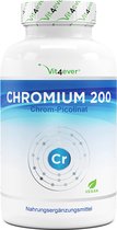 Chromium Picolinate - 200 mcg zuiver chroom per tablet - 365 tabletten in jaarvoorraad - laboratoriumgetest (gehalte aan werkzame stoffen en zuiverheid) - zonder ongewenste toevoegingen - hoge dosering - veganistisch - Vit4ever