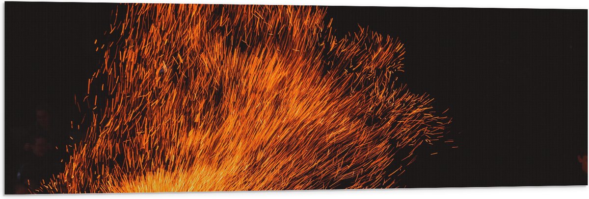 Vlag - Oranje Spetters van Vuurkorf - 120x40 cm Foto op Polyester Vlag