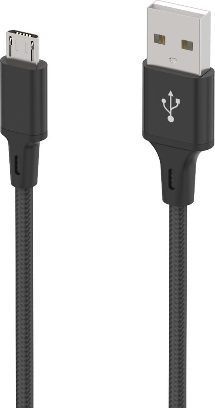 Micro USB Kabel 1M, Nylon Gevlochten Compatibel met Android Apparaten,Samsung  Galaxy... | bol.com