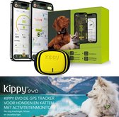 Kippy GPS Tracker Kat - GPS Tracker Hond - Activiteitentracker - Geel - Waterdicht - 10 Dagen Batterij - LED-Zaklamp - €3,33 P/M