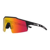 KAPVOE Sport Zonnebril - COMPLETE SET - 4 GLAZEN - Fietsbril - Sportbril - Mountainbike - Wielren - Ski - Wintersport - Polariserend - UV 400 - Nachtbril - Frame voor Zonnebril op Sterkte - Hoesje -Brillenkoker - Dames Heren - Zwart Rood
