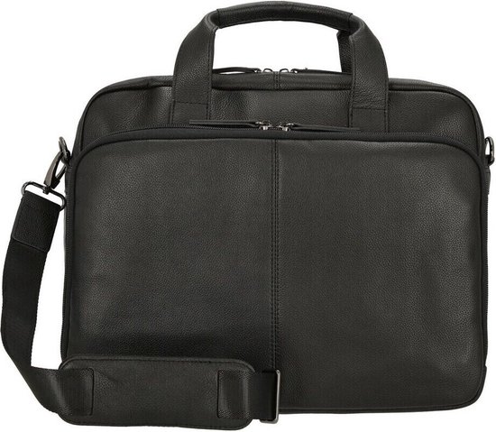Castelijn & Beerens 15.6 inch leren laptoptas Verona zwart | wehkamp