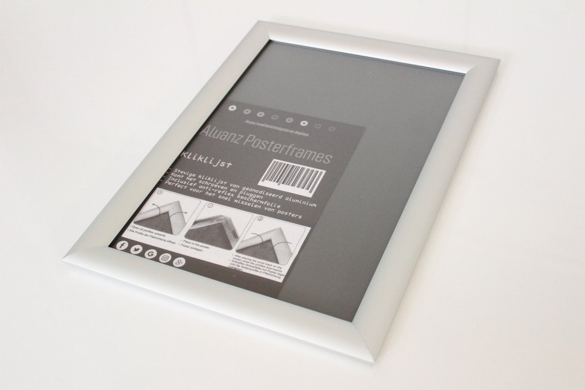 ALUANZ Kliklijst Zilver A1 Aluminium - Wissellijst - Posterlijst - Fotolijst - Inclusief Beschermfolie — cadeau in Cadeau-ideeën - foto 5